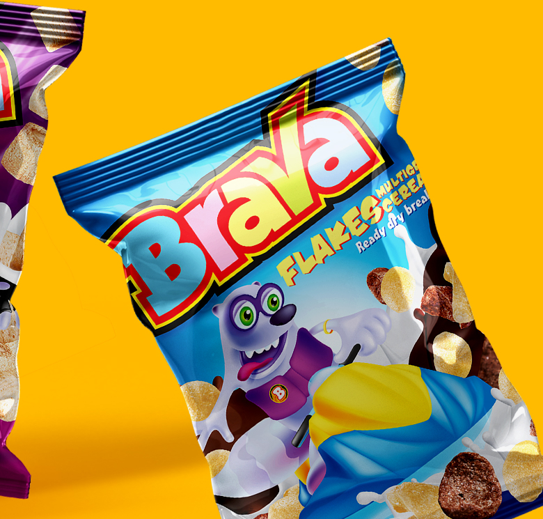 Разработка дизайна упаковки хлопьев Brava